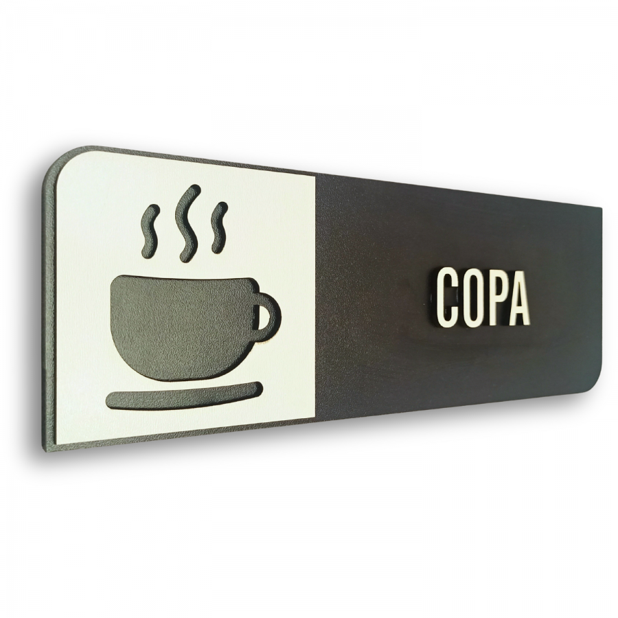 Placa de Sinalização Indicativa em MDF Efeito 3D - Copa